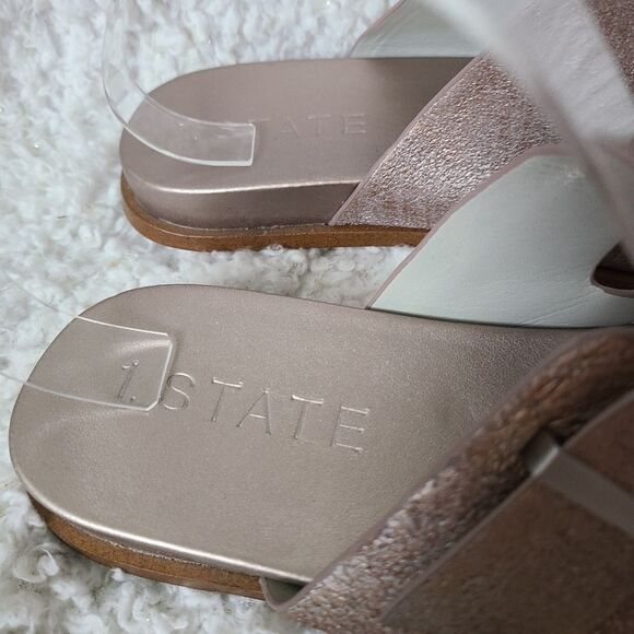 1. State Ocel Rose Gold Metalic Leather Sandals sz 7 - Picture 3 of 6